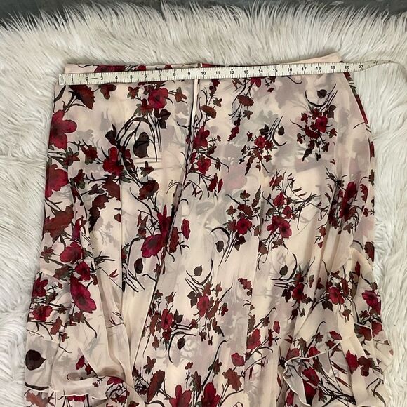 Ramona La Rue by Arianne Cream Floral Print Chiffon Maxi Skirt M/L - Picture 9 of 14